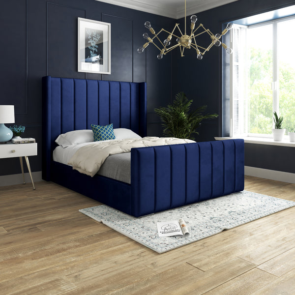 PANEL WIMGBACK BED FRAME WITH MATTRESS & STORAGE OPTION