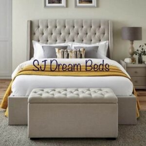 Duck Upholstered Tall Wingback Bed - SJ Dream Beds