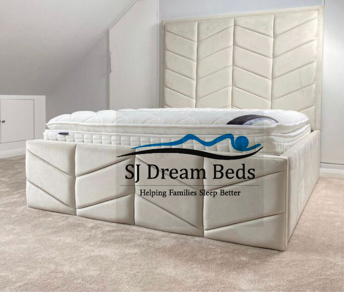 Oxford Panel Chevron upholstered Bed - SJ Dream Beds