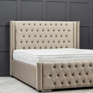 Chesterfield Windsor Winged Wingback Upholstered Bed - SJ Dream Beds