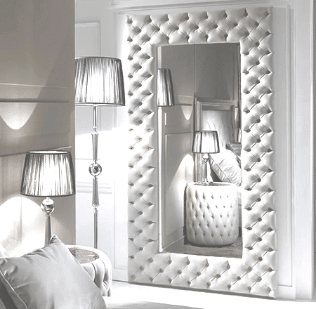 Large Upholstered Wall Mirror - SJ Dream Beds
